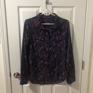 American Eagle Purple and Pink Button Down